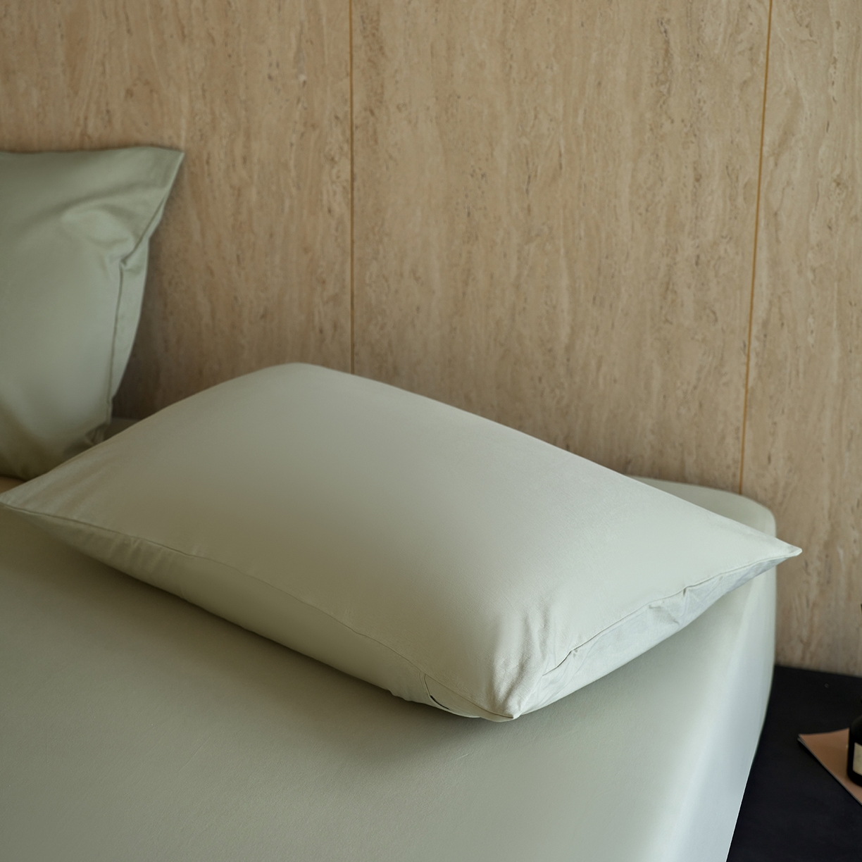 91家纺网 家纺一手货源 找家纺 丽笙被芯 2025新款亲肤舒适阿瓦提针织全棉纯棉枕套单品枕套单件枕套 春水绿