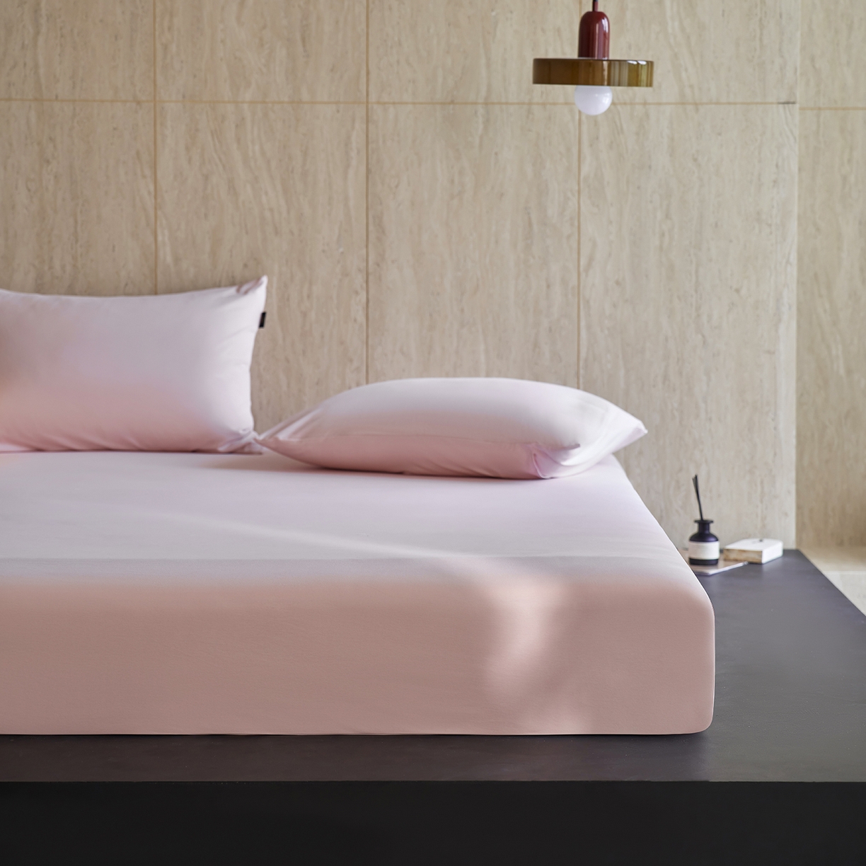 91家纺网 家纺一手货源 找家纺 丽笙被芯 2025新款亲肤舒适阿瓦提针织全棉纯棉床笠单品床笠单件床笠 落霞粉