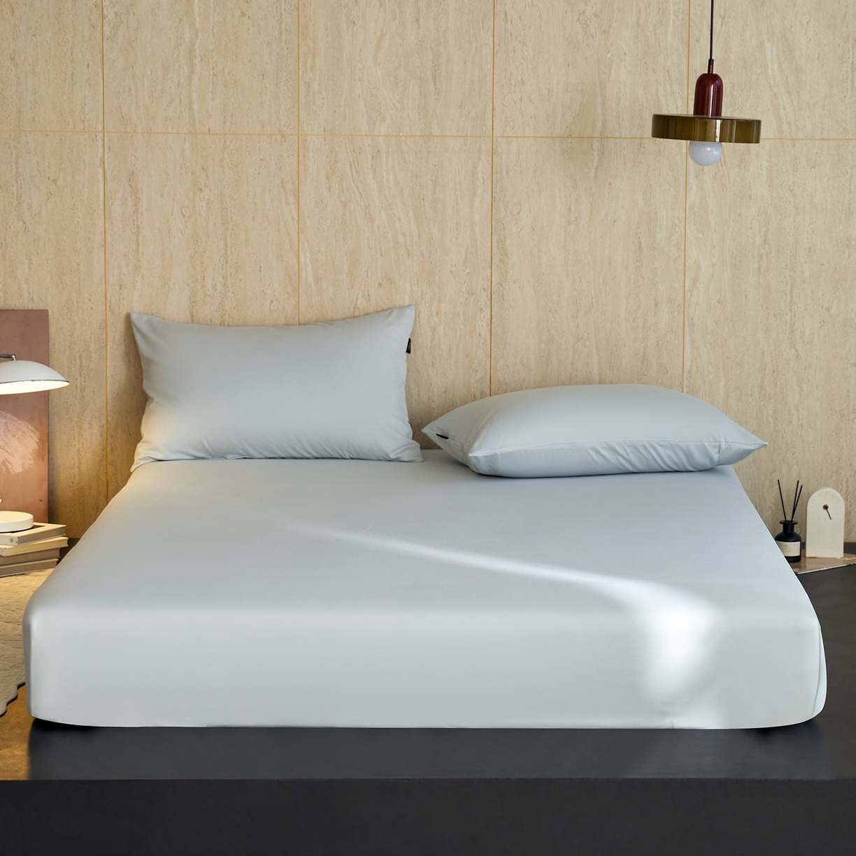 91家纺网 家纺一手货源 找家纺 丽笙被芯 2025新款亲肤舒适阿瓦提针织全棉纯棉床笠单品床笠单件床笠 复古蓝