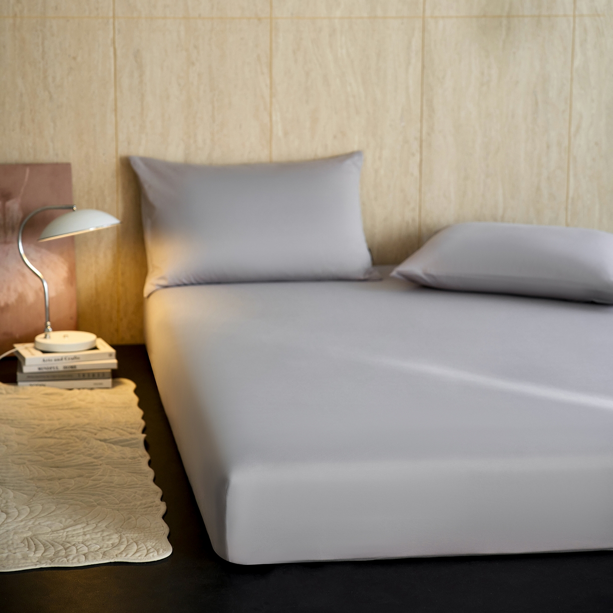 91家纺网 家纺一手货源 找家纺 丽笙被芯 2025新款亲肤舒适阿瓦提针织全棉纯棉床笠单品床笠单件床笠 清爽灰