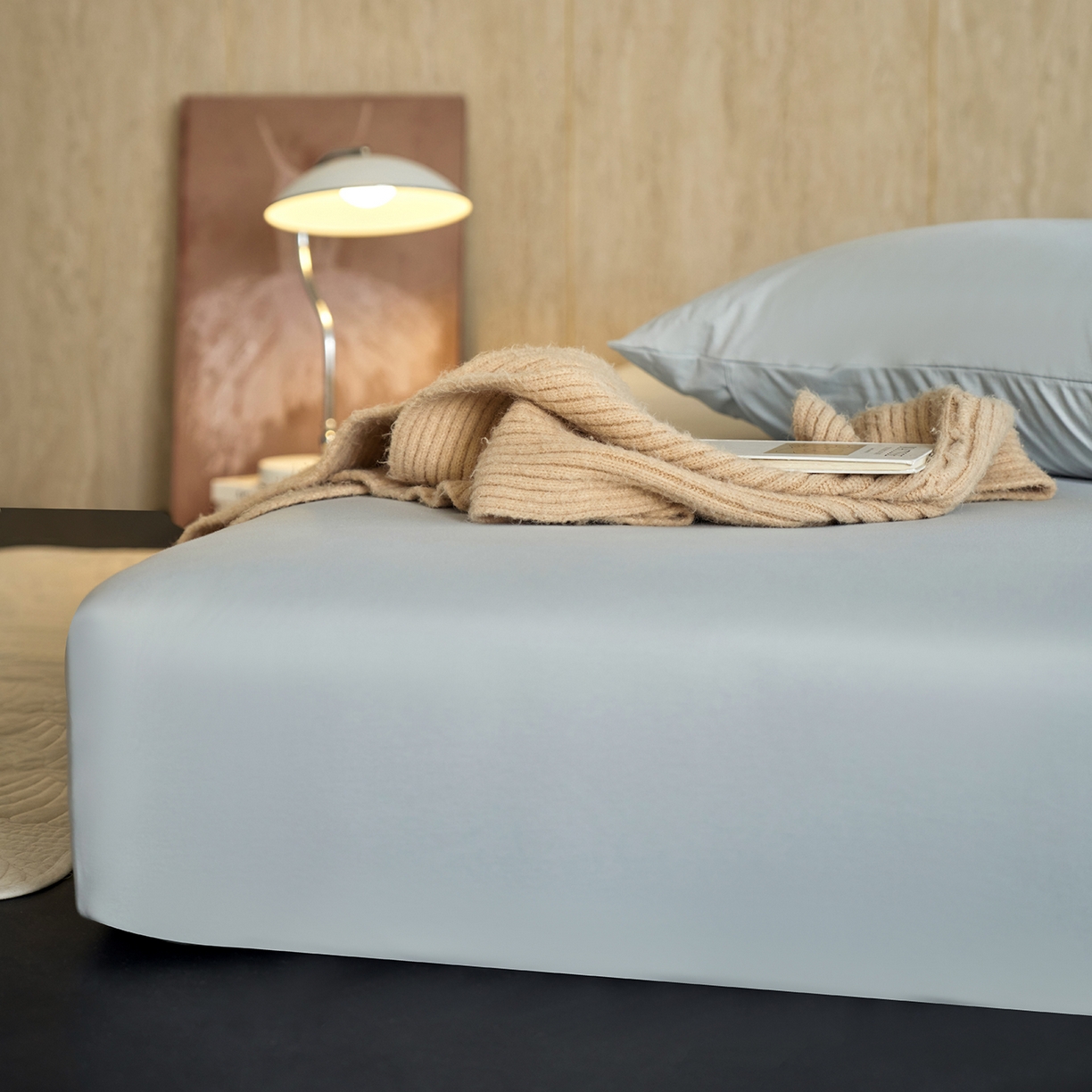 91家纺网 家纺一手货源 找家纺 丽笙被芯 2025新款亲肤舒适阿瓦提针织全棉纯棉床笠单品床笠单件床笠 复古蓝