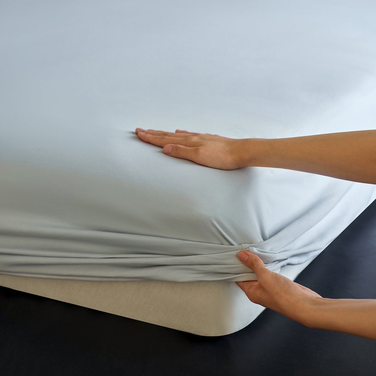 91家纺网 家纺一手货源 找家纺 丽笙被芯 2025新款亲肤舒适阿瓦提针织全棉纯棉床笠单品床笠单件床笠 复古蓝