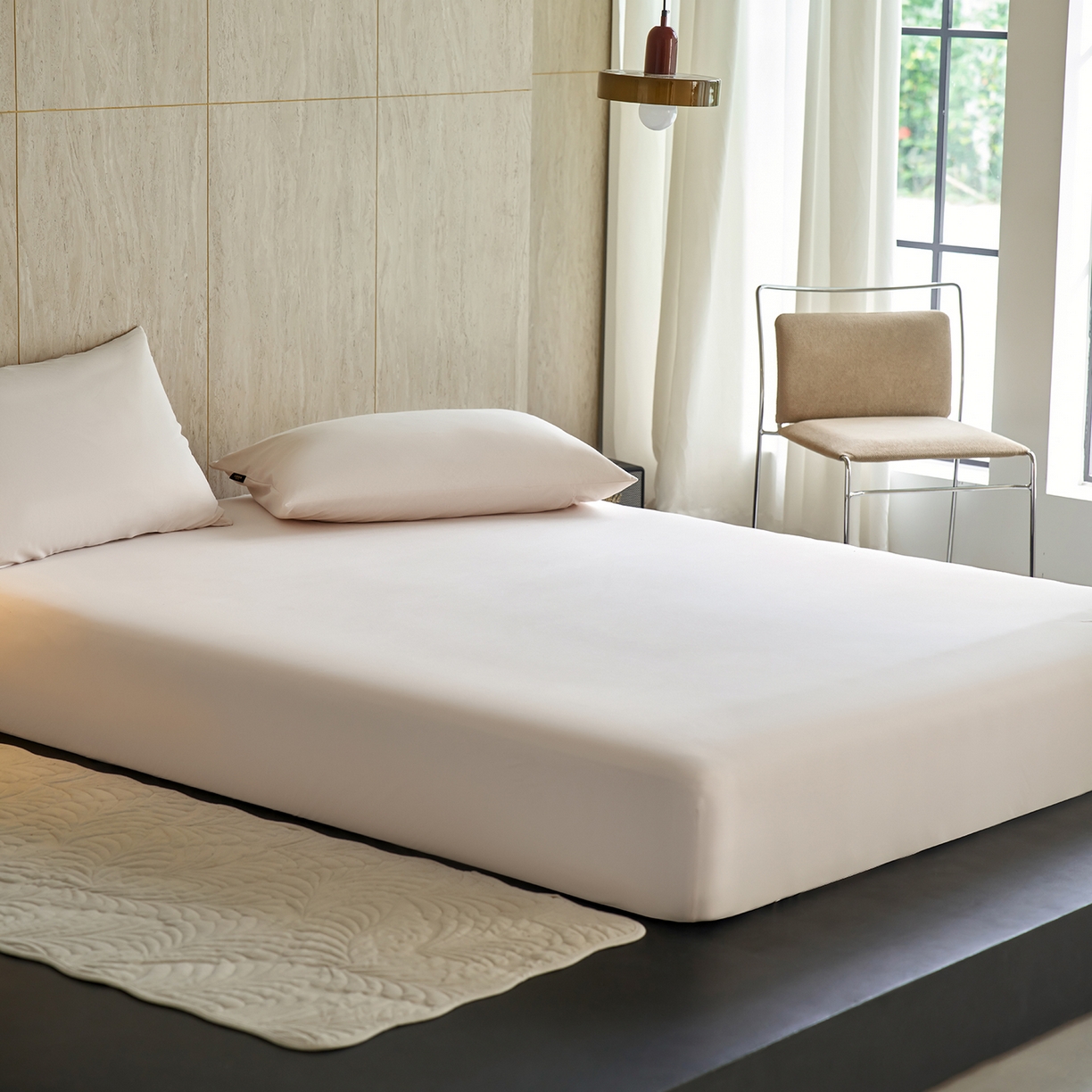 91家纺网 家纺一手货源 找家纺 丽笙被芯 2025新款亲肤舒适阿瓦提针织全棉纯棉床笠单品床笠单件床笠 透明黄