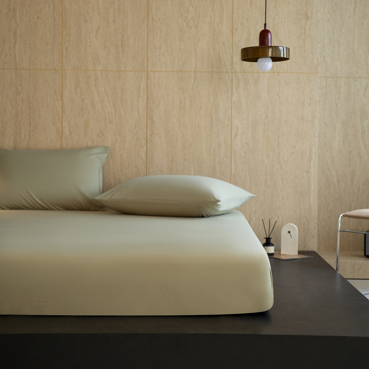 91家纺网 家纺一手货源 找家纺 丽笙被芯 2025新款亲肤舒适阿瓦提针织全棉纯棉床笠单品床笠单件床笠 春水绿