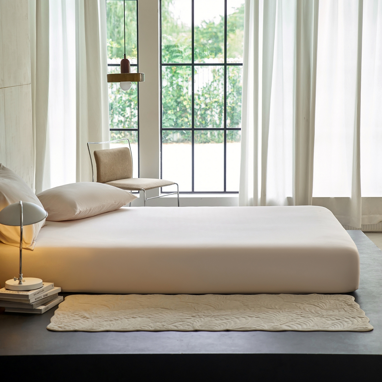 91家纺网 家纺一手货源 找家纺 丽笙被芯 2025新款亲肤舒适阿瓦提针织全棉纯棉床笠单品床笠单件床笠 透明黄