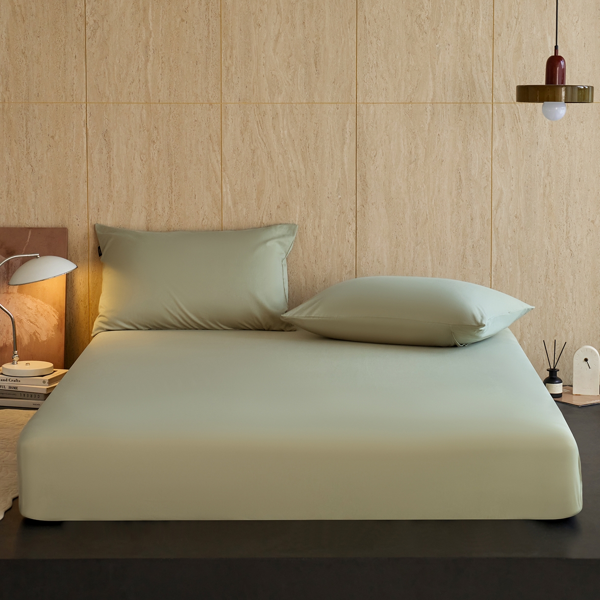 91家纺网 家纺一手货源 找家纺 丽笙被芯 2025新款亲肤舒适阿瓦提针织全棉纯棉床笠单品床笠单件床笠 春水绿