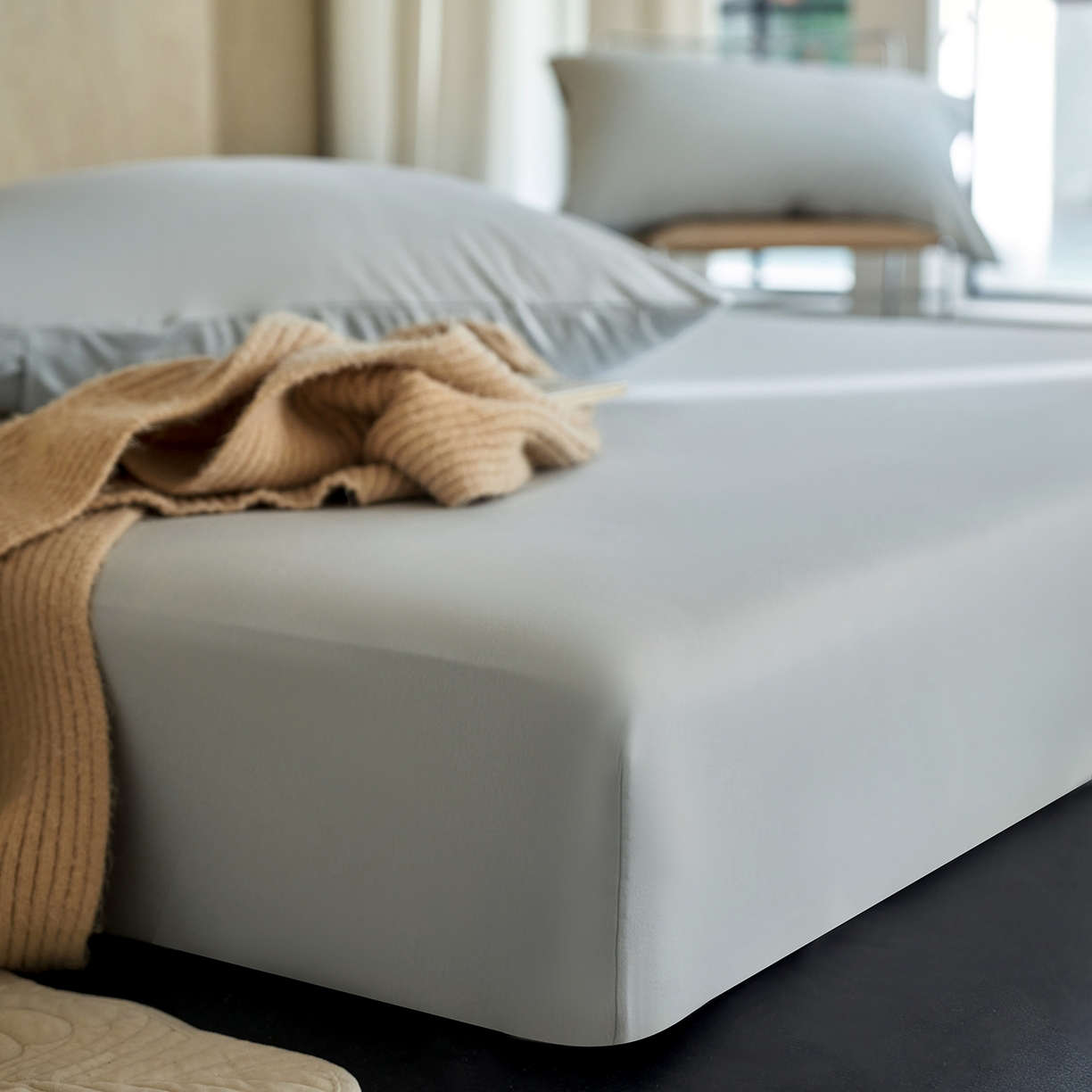 91家纺网 家纺一手货源 找家纺 丽笙被芯 2025新款亲肤舒适阿瓦提针织全棉纯棉床笠单品床笠单件床笠 复古蓝