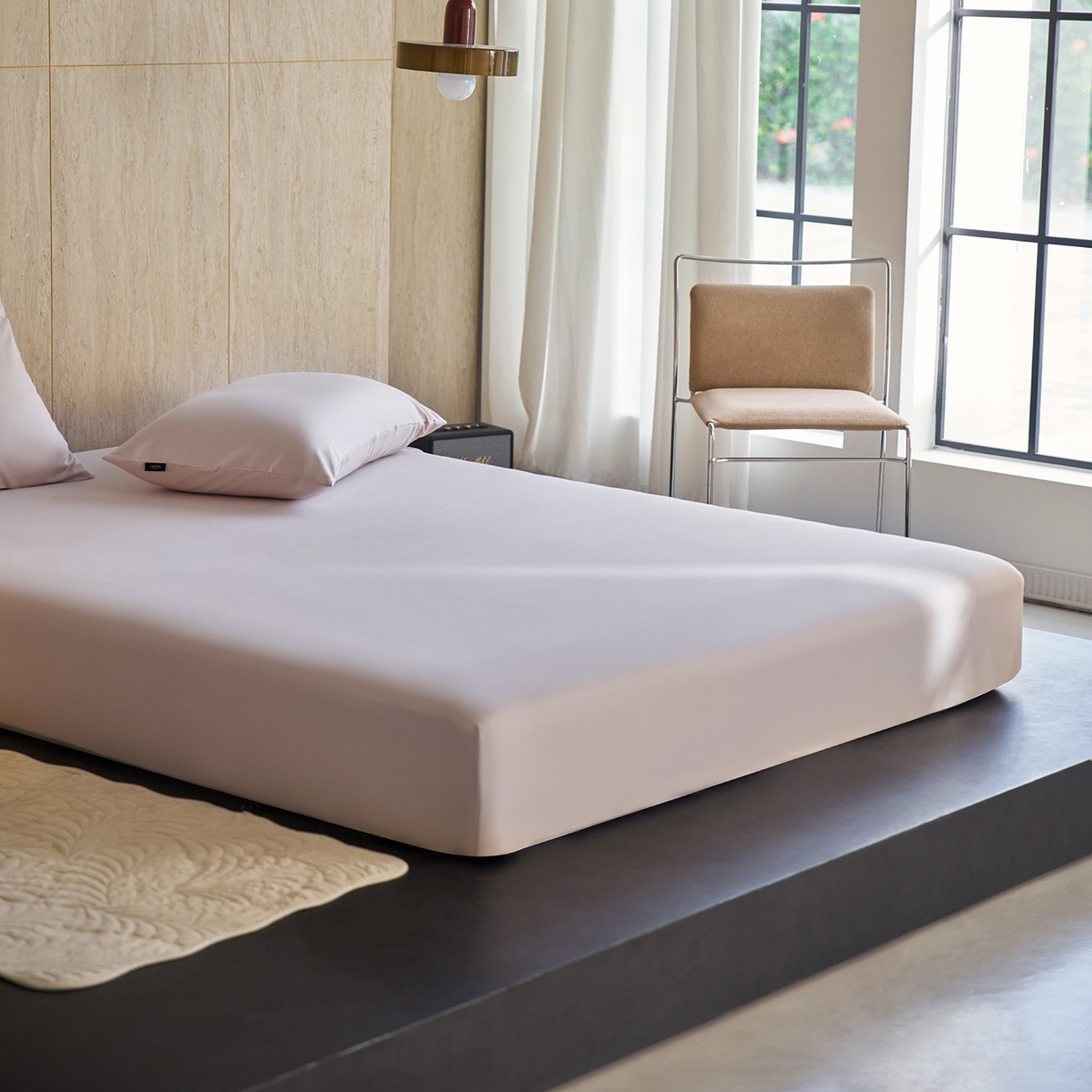 91家纺网 家纺一手货源 找家纺 丽笙被芯 2025新款亲肤舒适阿瓦提针织全棉纯棉床笠单品床笠单件床笠 艾草紫