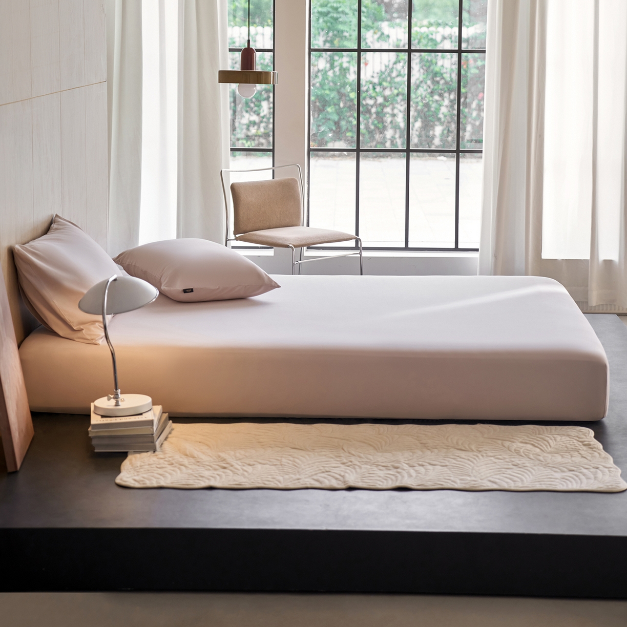 91家纺网 家纺一手货源 找家纺 丽笙被芯 2025新款亲肤舒适阿瓦提针织全棉纯棉床笠单品床笠单件床笠 艾草紫