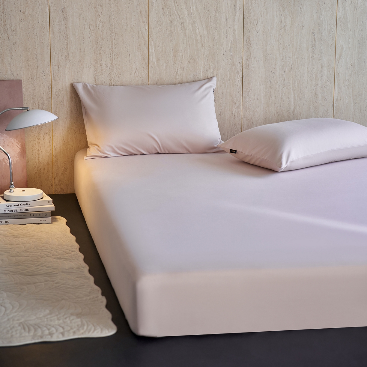 91家纺网 家纺一手货源 找家纺 丽笙被芯 2025新款亲肤舒适阿瓦提针织全棉纯棉床笠单品床笠单件床笠 艾草紫