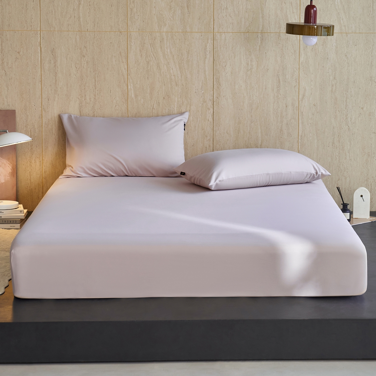 91家纺网 家纺一手货源 找家纺 丽笙被芯 2025新款亲肤舒适阿瓦提针织全棉纯棉床笠单品床笠单件床笠 艾草紫