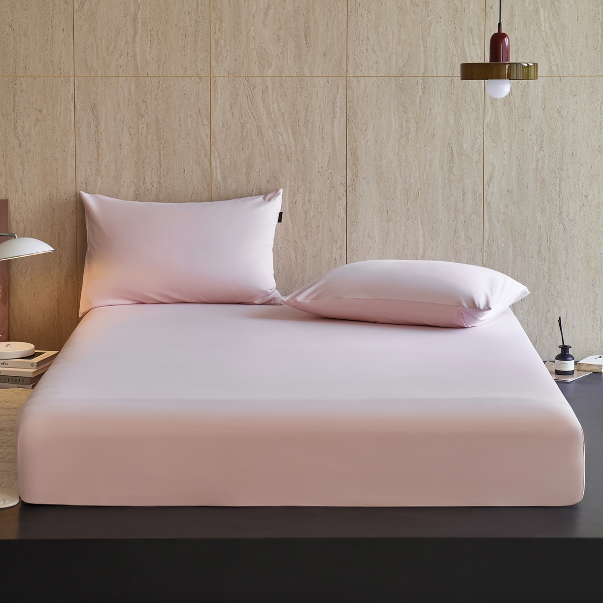 91家纺网 家纺一手货源 找家纺 丽笙被芯 2025新款亲肤舒适阿瓦提针织全棉纯棉床笠单品床笠单件床笠 落霞粉