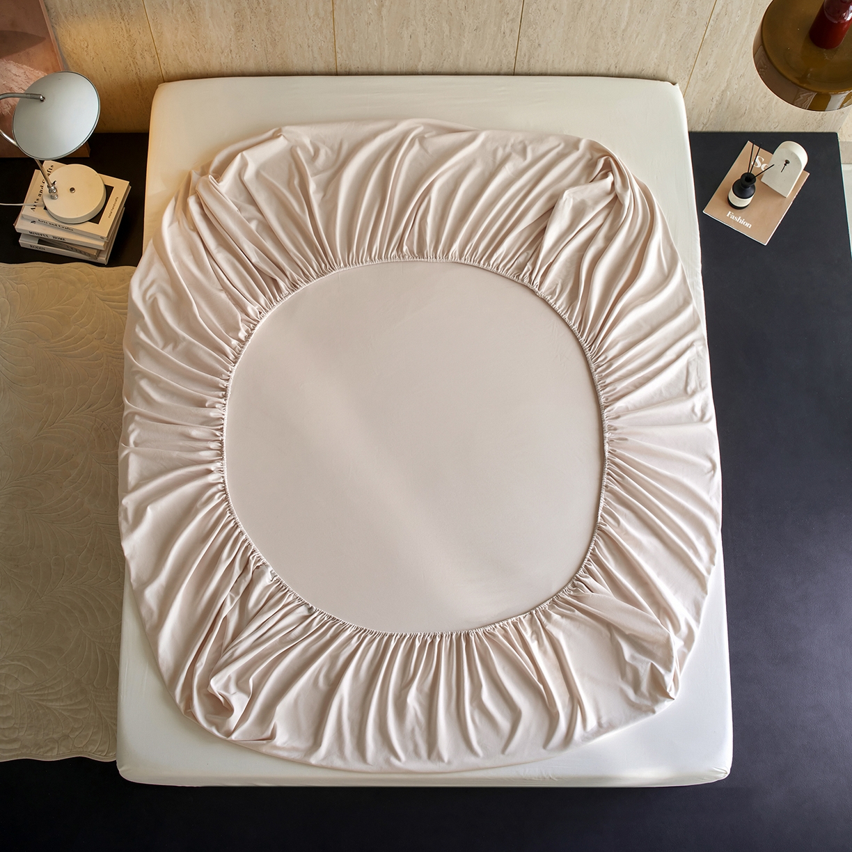 91家纺网 家纺一手货源 找家纺 丽笙被芯 2025新款亲肤舒适阿瓦提针织全棉纯棉床笠单品床笠单件床笠 透明黄