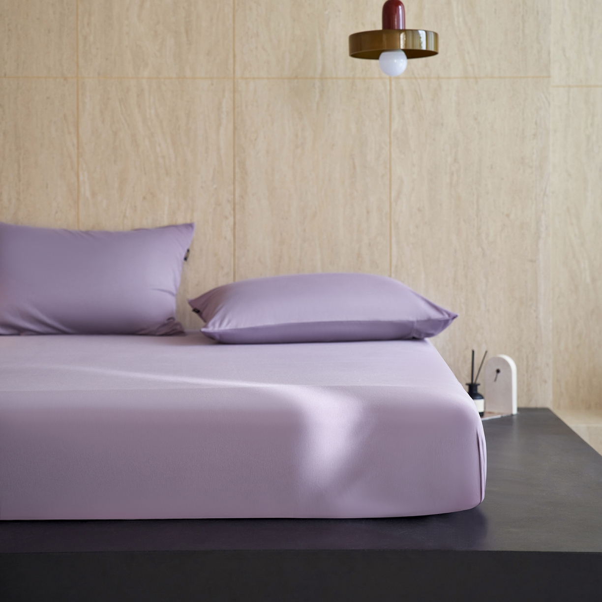 91家纺网 家纺一手货源 找家纺 丽笙被芯 2025新款亲肤舒适阿瓦提针织全棉纯棉床笠单品床笠单件床笠 豆蔻紫