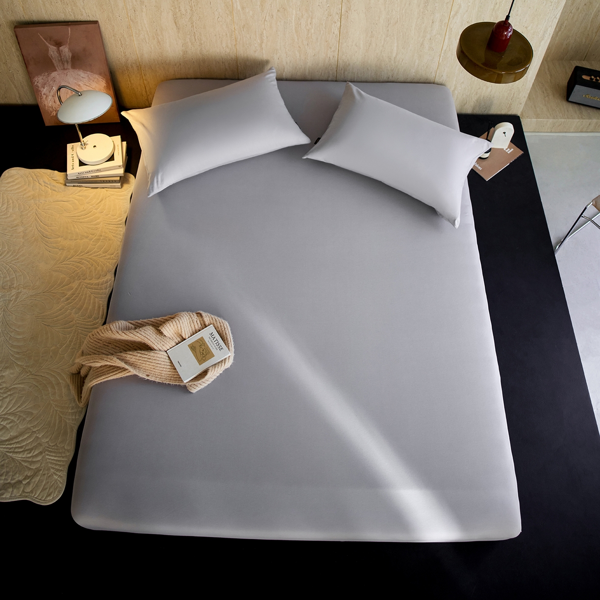 91家纺网 家纺一手货源 找家纺 丽笙被芯 2025新款亲肤舒适阿瓦提针织全棉纯棉床笠单品床笠单件床笠 清爽灰