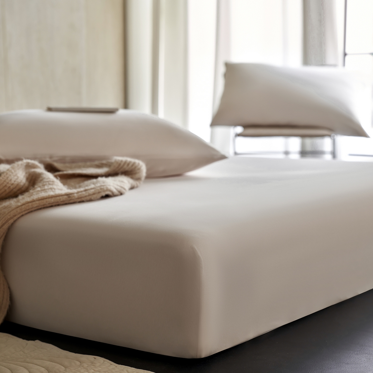 91家纺网 家纺一手货源 找家纺 丽笙被芯 2025新款亲肤舒适阿瓦提针织全棉纯棉床笠单品床笠单件床笠 浅咖