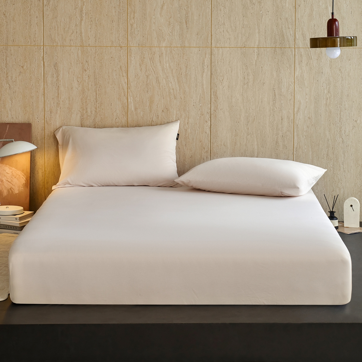 91家纺网 家纺一手货源 找家纺 丽笙被芯 2025新款亲肤舒适阿瓦提针织全棉纯棉床笠单品床笠单件床笠 透明黄