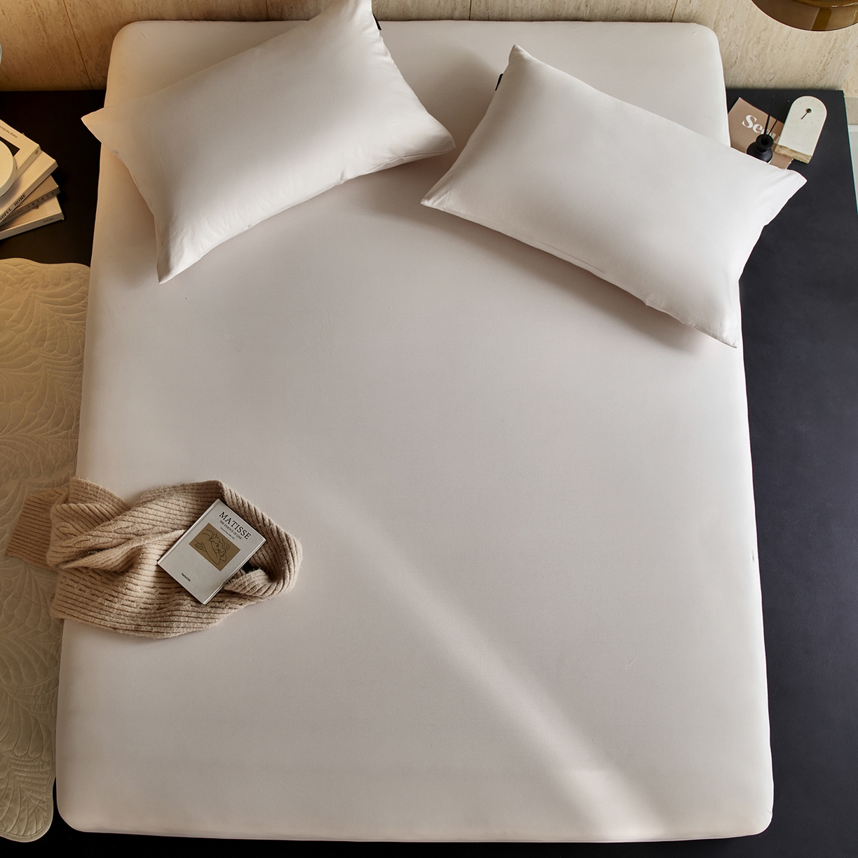 91家纺网 家纺一手货源 找家纺 丽笙被芯 2025新款亲肤舒适阿瓦提针织全棉纯棉床笠单品床笠单件床笠 浅咖