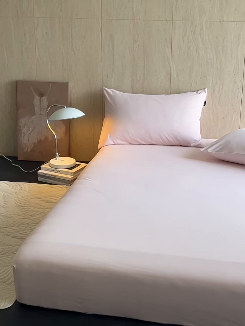 91家纺网 家纺一手货源 找家纺 丽笙被芯 2025新款亲肤舒适阿瓦提针织全棉纯棉床笠单品床笠单件床笠 落霞粉