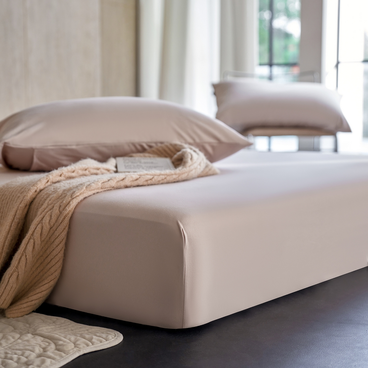 91家纺网 家纺一手货源 找家纺 丽笙被芯 2025新款亲肤舒适阿瓦提针织全棉纯棉床笠单品床笠单件床笠 艾草紫