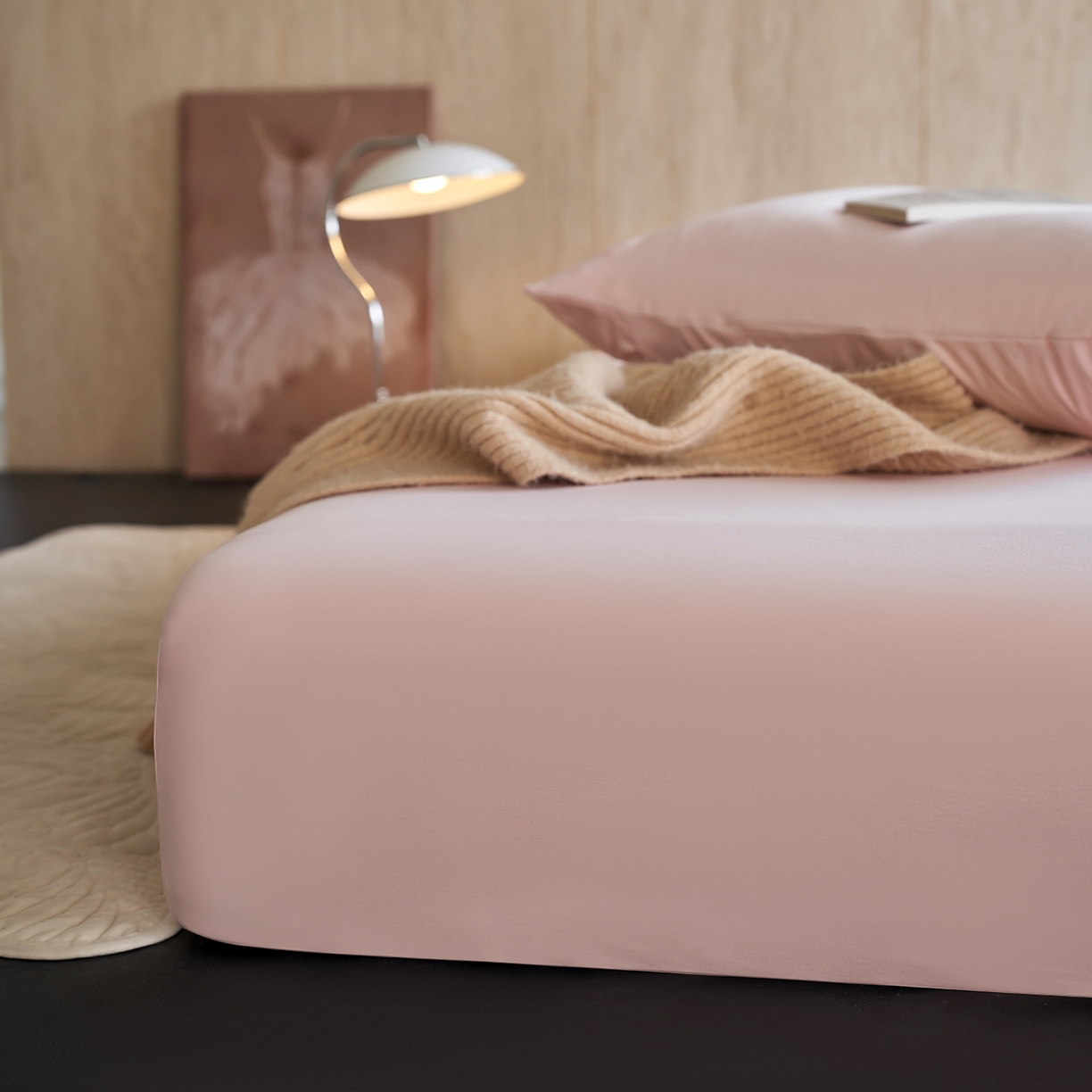 91家纺网 家纺一手货源 找家纺 丽笙被芯 2025新款亲肤舒适阿瓦提针织全棉纯棉床笠单品床笠单件床笠 落霞粉