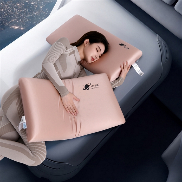 91家纺网 家纺一手货源 找家纺 爱来伊家纺 2025新款太空深睡枕护颈枕记忆枕侧睡护颈椎助睡眠枕头枕芯 珠光粉