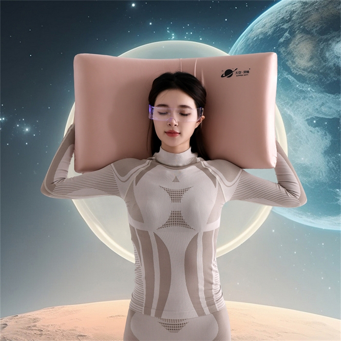 91家纺网 家纺一手货源 找家纺 爱来伊家纺 2025新款太空深睡枕护颈枕记忆枕侧睡护颈椎助睡眠枕头枕芯 珠光粉