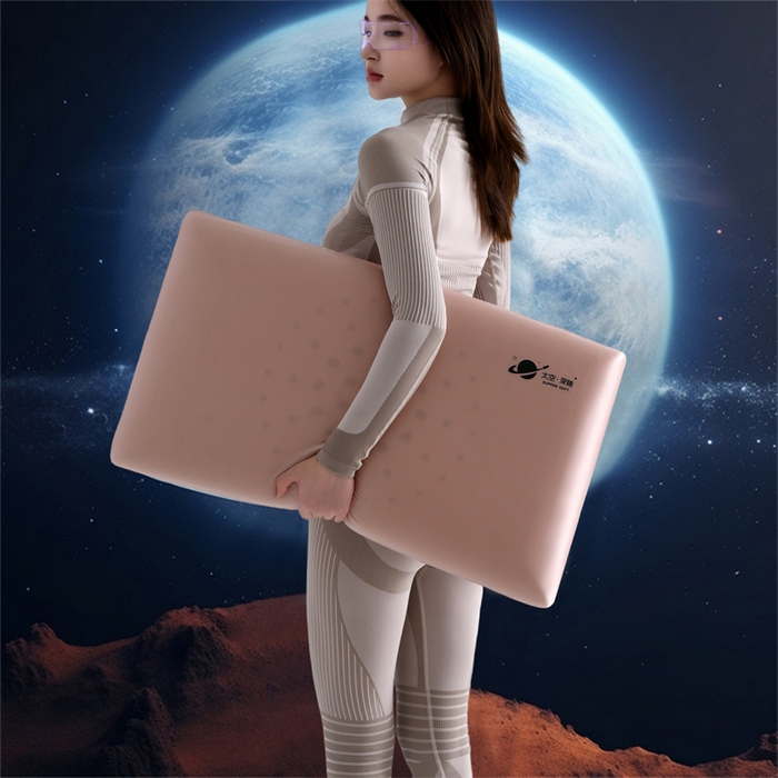 91家纺网 家纺一手货源 找家纺 爱来伊家纺 2025新款太空深睡枕护颈枕记忆枕侧睡护颈椎助睡眠枕头枕芯 珠光粉