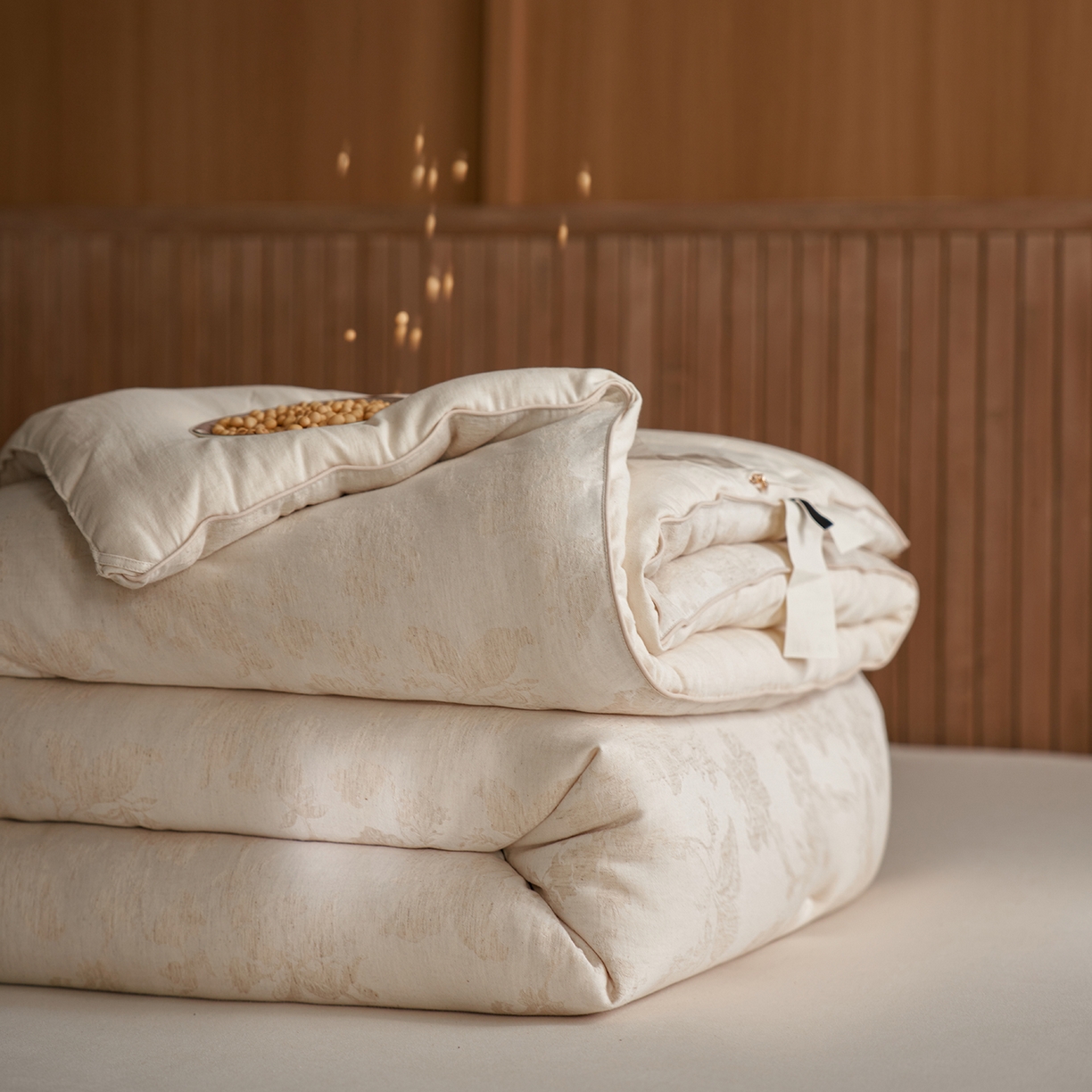 91家纺网 家纺一手货源 找家纺 丽笙被芯 2025新款亲肤舒适棉麻提花大豆被春秋被冬被被子被芯 璐希尔