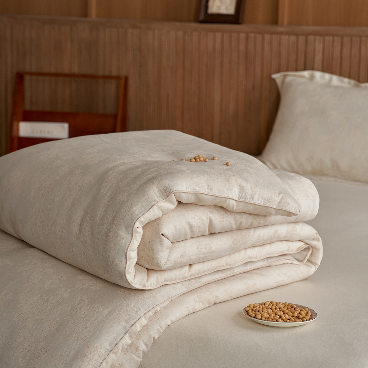 91家纺网 家纺一手货源 找家纺 丽笙被芯 2025新款亲肤舒适棉麻提花大豆被春秋被冬被被子被芯 璐希尔