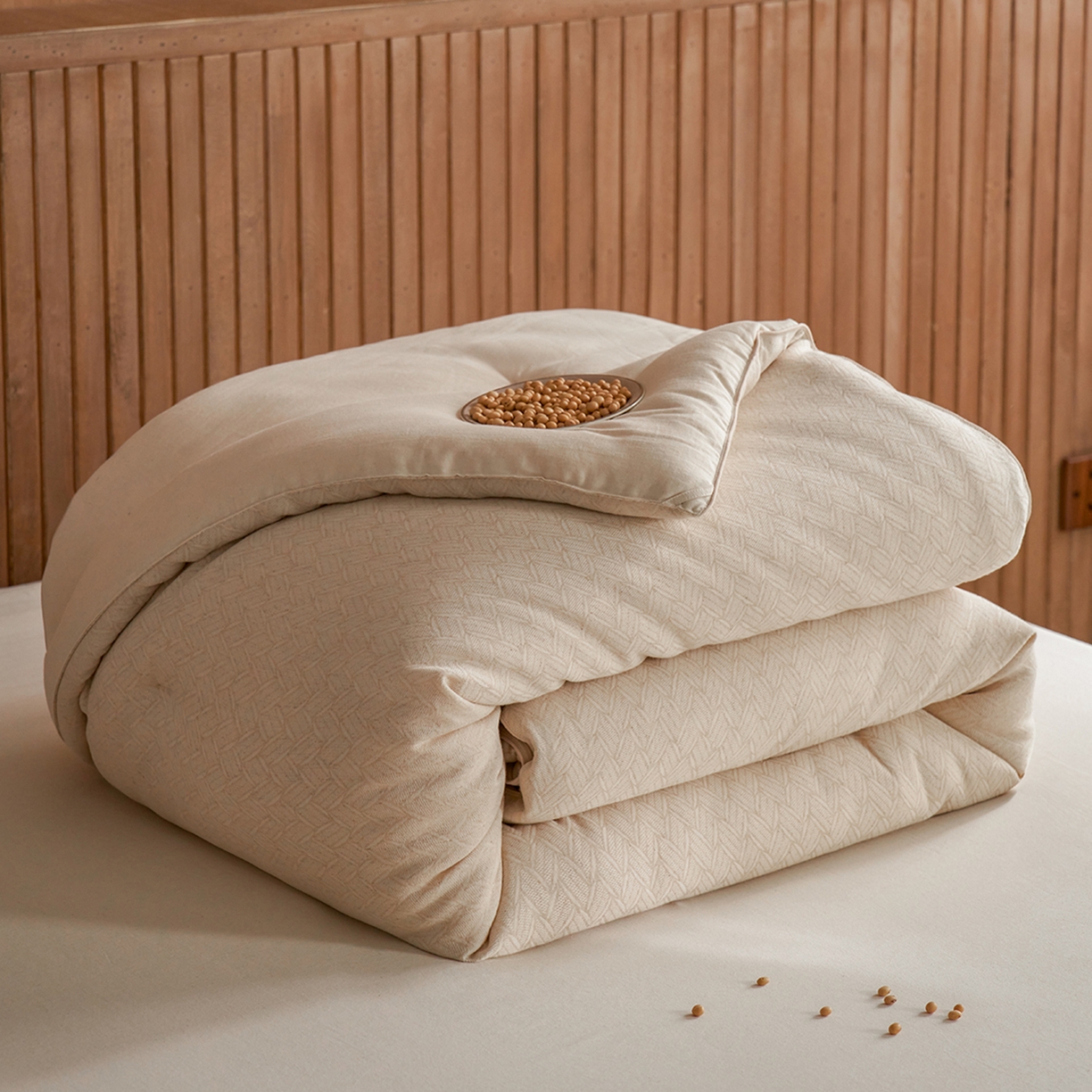 91家纺网 家纺一手货源 找家纺 丽笙被芯 2025新款亲肤舒适棉麻提花大豆被春秋被冬被被子被芯 蕾卡斯