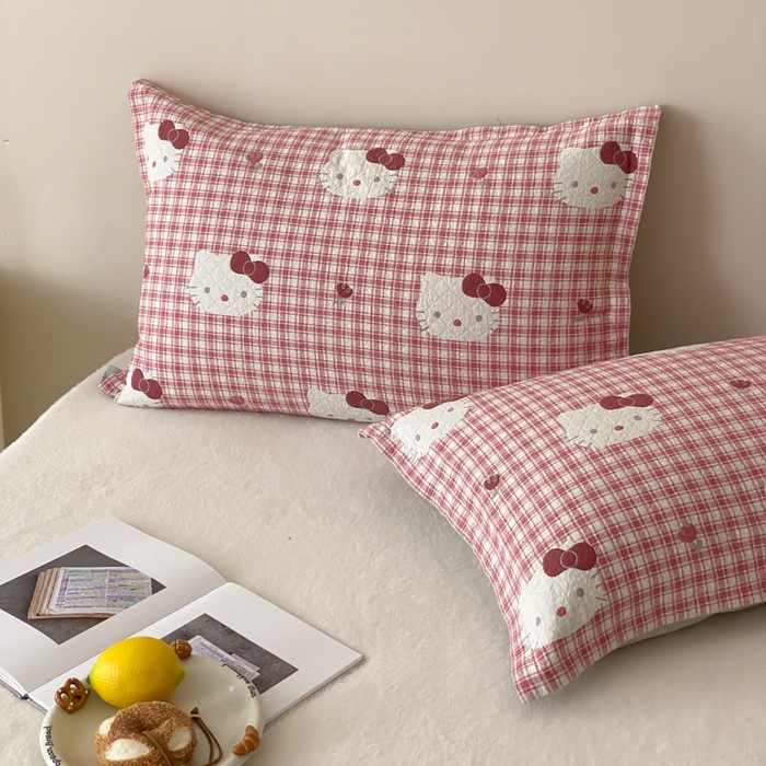 91家纺网 家纺一手货源 找家纺 麻依 2025新款安心棉纱布枕套全棉四层纱布枕套 凯蒂的快乐