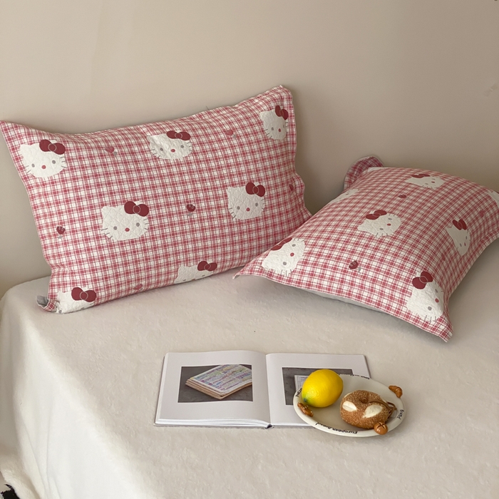 91家纺网 家纺一手货源 找家纺 麻依 2025新款安心棉纱布枕套全棉四层纱布枕套 凯蒂的快乐