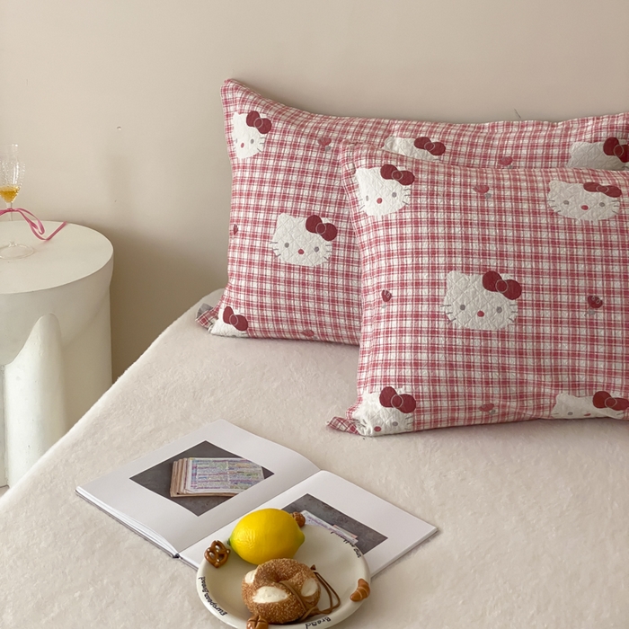 91家纺网 家纺一手货源 找家纺 麻依 2025新款安心棉纱布枕套全棉四层纱布枕套 凯蒂的快乐