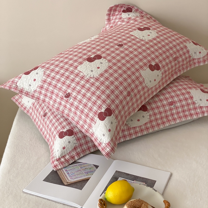 91家纺网 家纺一手货源 找家纺 麻依 2025新款安心棉纱布枕套全棉四层纱布枕套 凯蒂的快乐