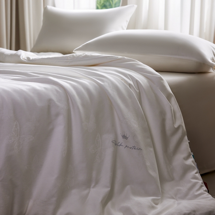 91家纺网 家纺一手货源 找家纺 （总）丽笙被芯 2025新款亲肤舒适巴马桑蚕丝被夏被四季被冬被被子被芯-蝶影