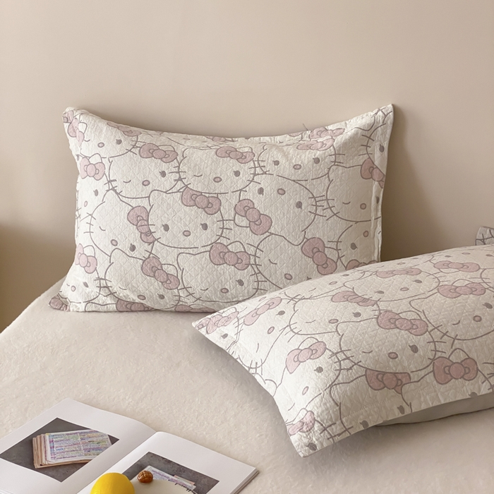 麻依 2025新款安心棉纱布枕套全棉四层纱布枕套 团团KT