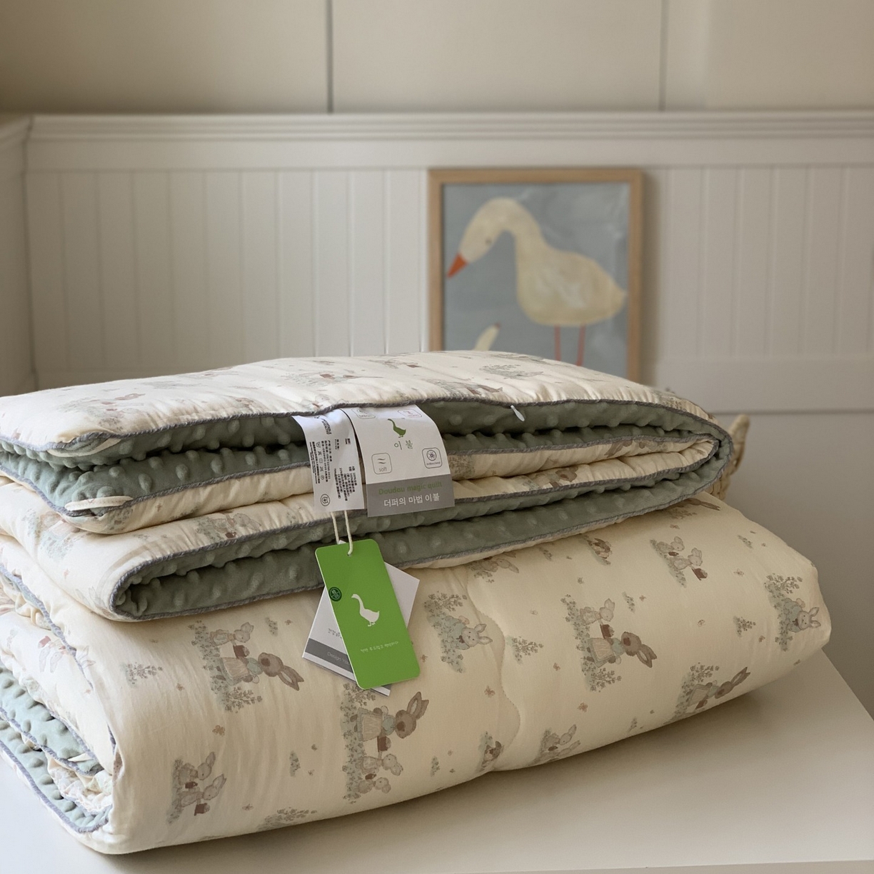 91家纺网 家纺一手货源 找家纺 汇庭 2025秋冬新款幸运豆单人春秋系列 萌萌兔