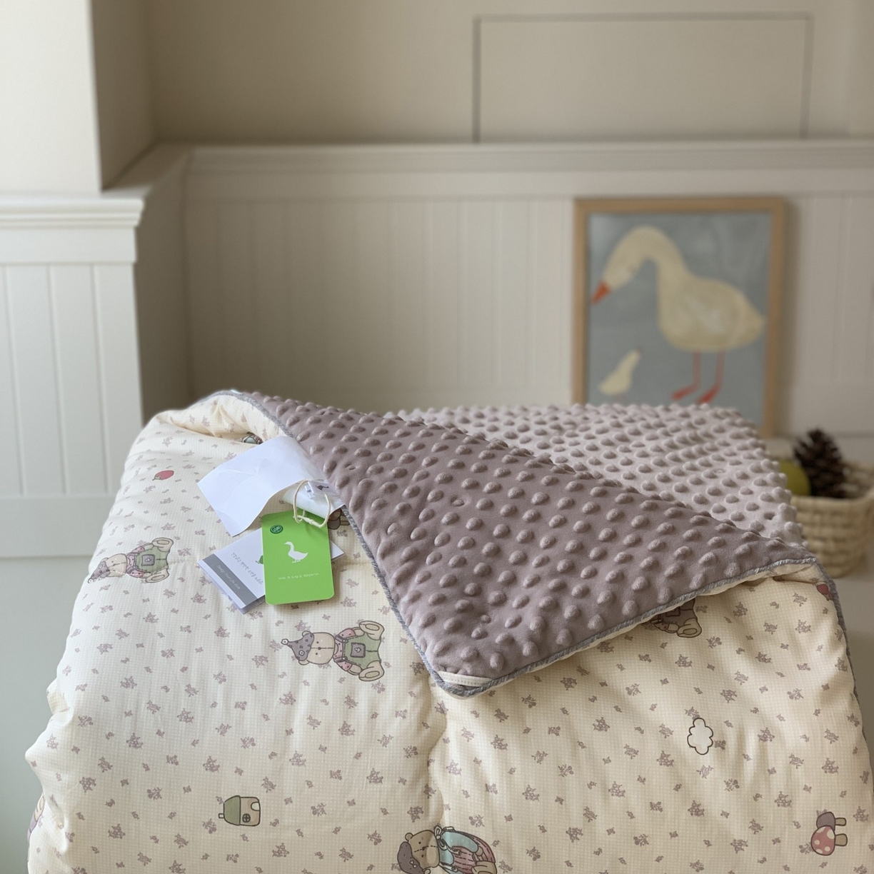 91家纺网 家纺一手货源 找家纺 汇庭 2025秋冬新款幸运豆单人春秋系列 小熊绅士