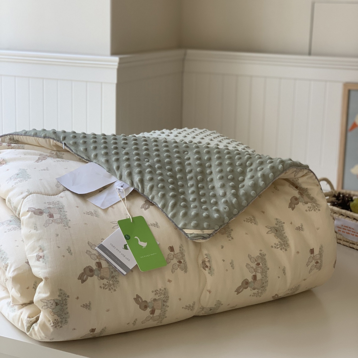 91家纺网 家纺一手货源 找家纺 汇庭 2025秋冬新款幸运豆单人春秋系列 萌萌兔