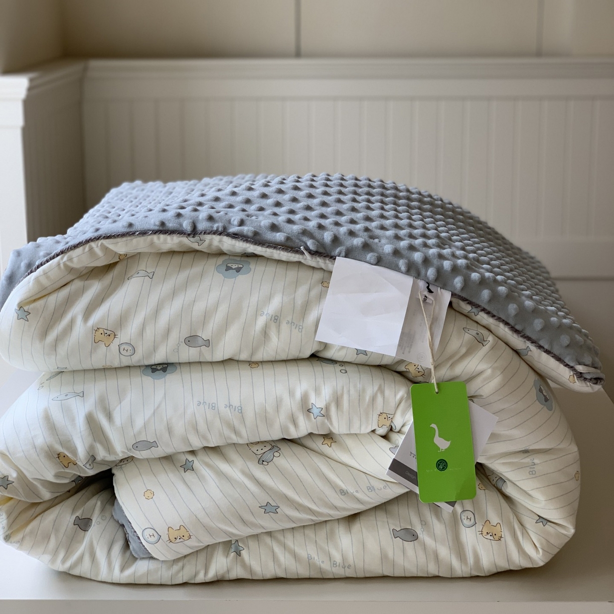 汇庭 2025秋冬新款幸运豆单人春秋系列 小鱼儿蓝