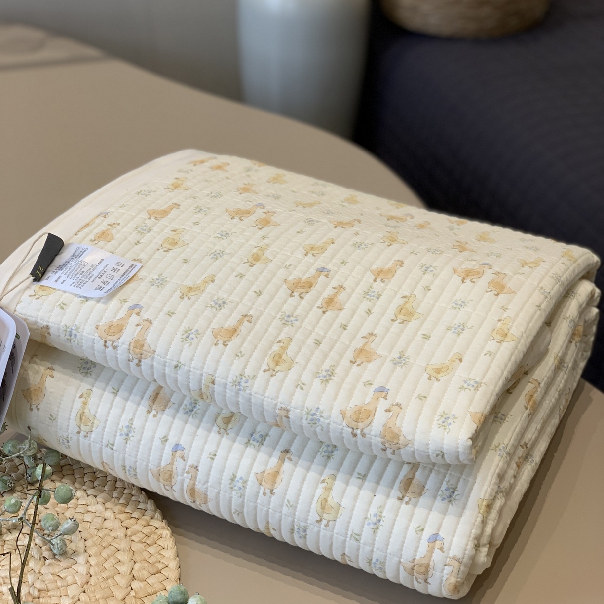 汇庭 2025秋冬新款纱布绒单品床盖系列 鸭鸭成员