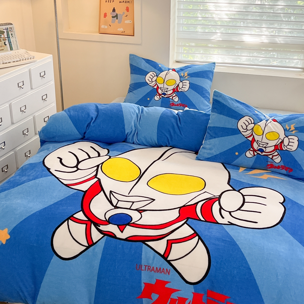 91家纺网 家纺一手货源 找家纺 （总）蘭菲家纺 2025新款奥特曼牛奶绒四件套