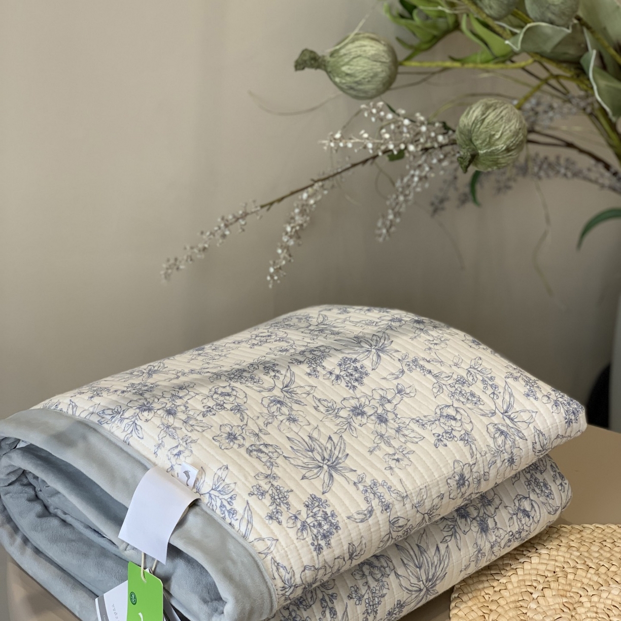 汇庭 2025秋冬新款纱布绒单品床盖系列 富华蓝