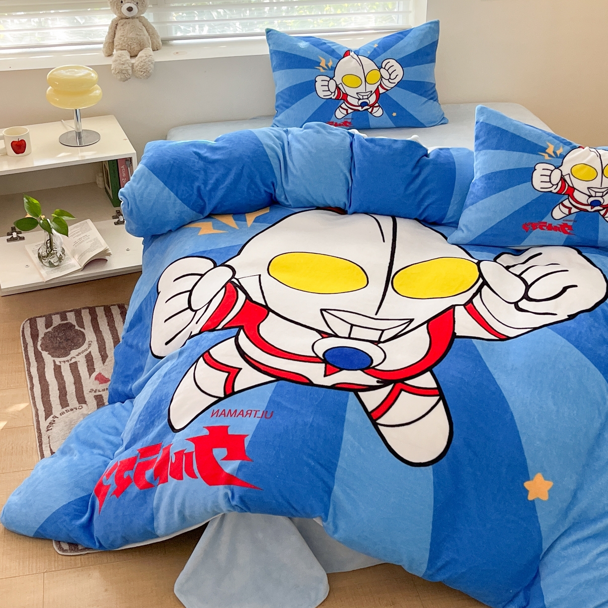 91家纺网 家纺一手货源 找家纺 （总）蘭菲家纺 2025新款奥特曼牛奶绒四件套