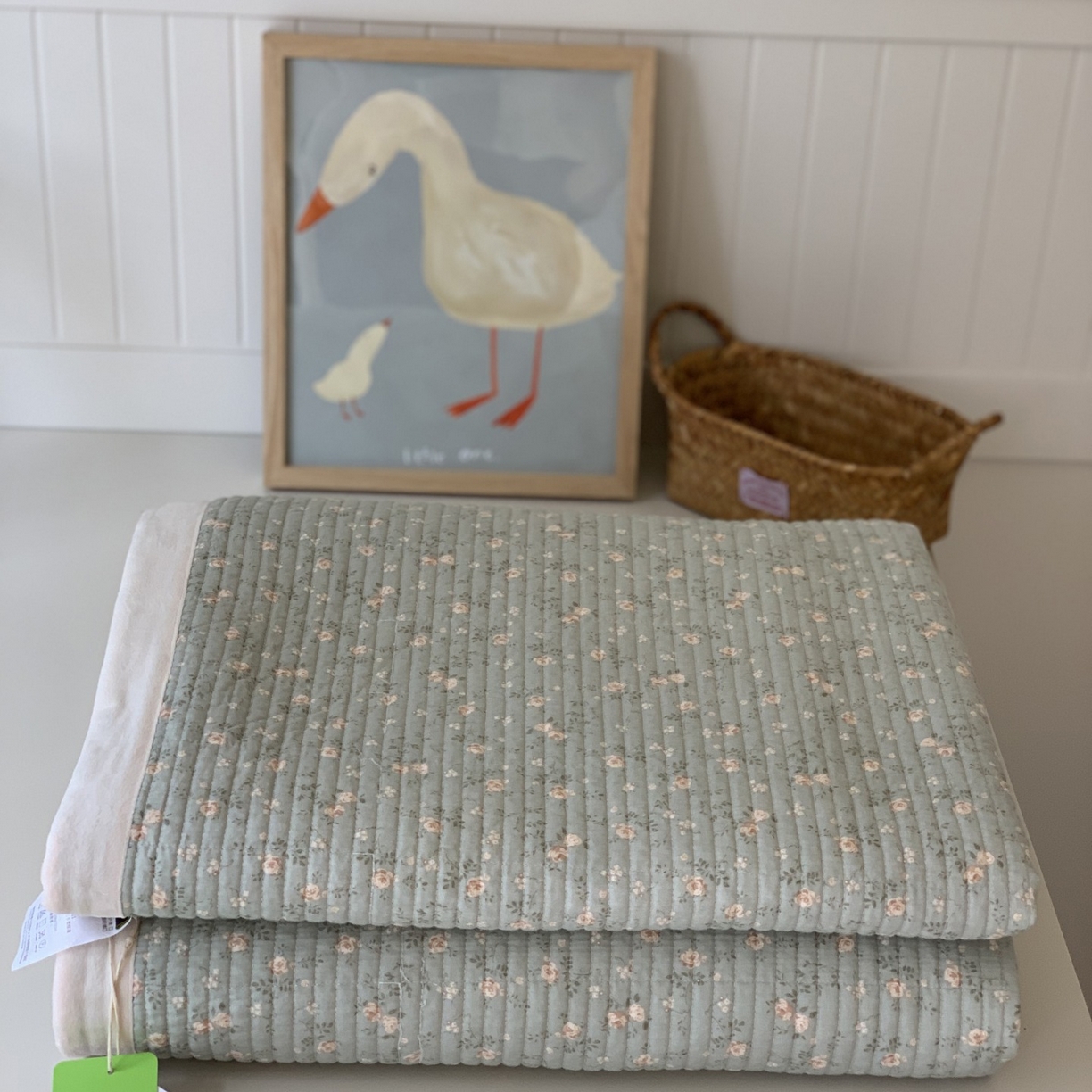 91家纺网 家纺一手货源 找家纺 汇庭 2025秋冬新款纱布绒单品床盖系列 蔓秋绿