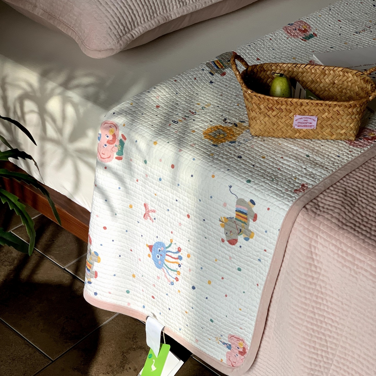 91家纺网 家纺一手货源 找家纺 汇庭 2025秋冬新款绒绒单品床盖系列 章鱼小丸子