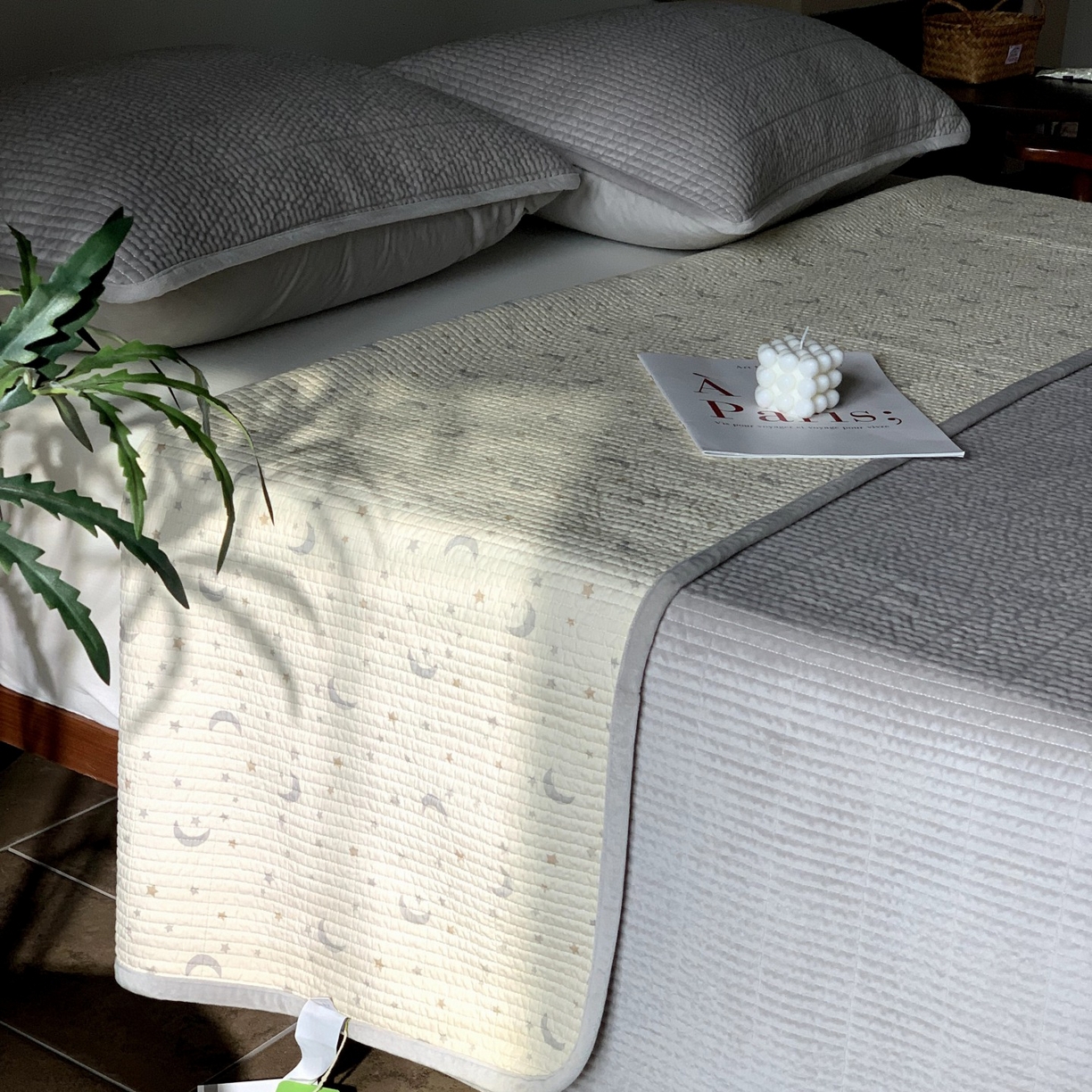 91家纺网 家纺一手货源 找家纺 汇庭 2025秋冬新款绒绒单品床盖系列 月光星