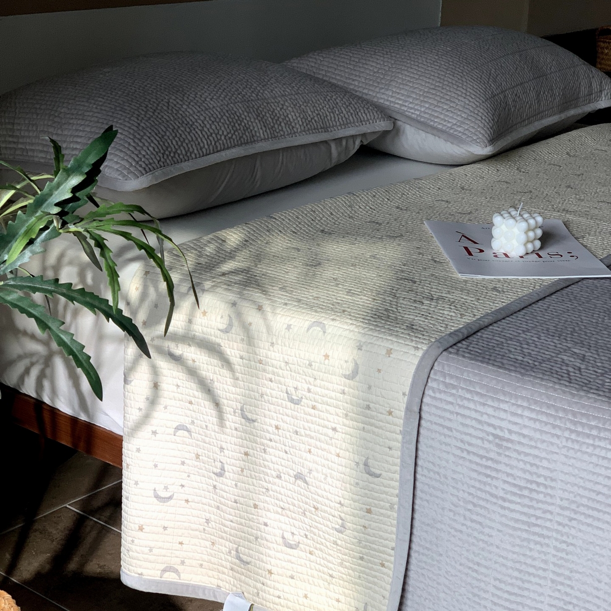 91家纺网 家纺一手货源 找家纺 汇庭 2025秋冬新款绒绒单品床盖系列 月光星