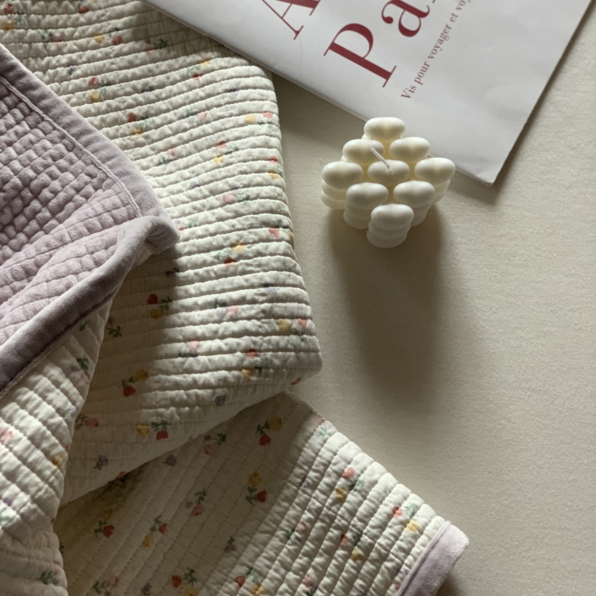 91家纺网 家纺一手货源 找家纺 汇庭 2025秋冬新款绒绒单品床盖系列 阳光小花